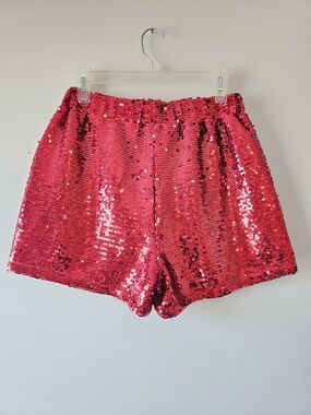 Medium Red Sequin Party Shorts | Glam Statement | Holiday / Birthday / Brunch
